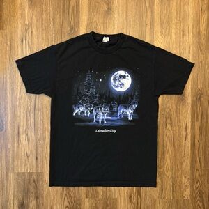 Vintage Black Dog Wolf Nature T Shirt